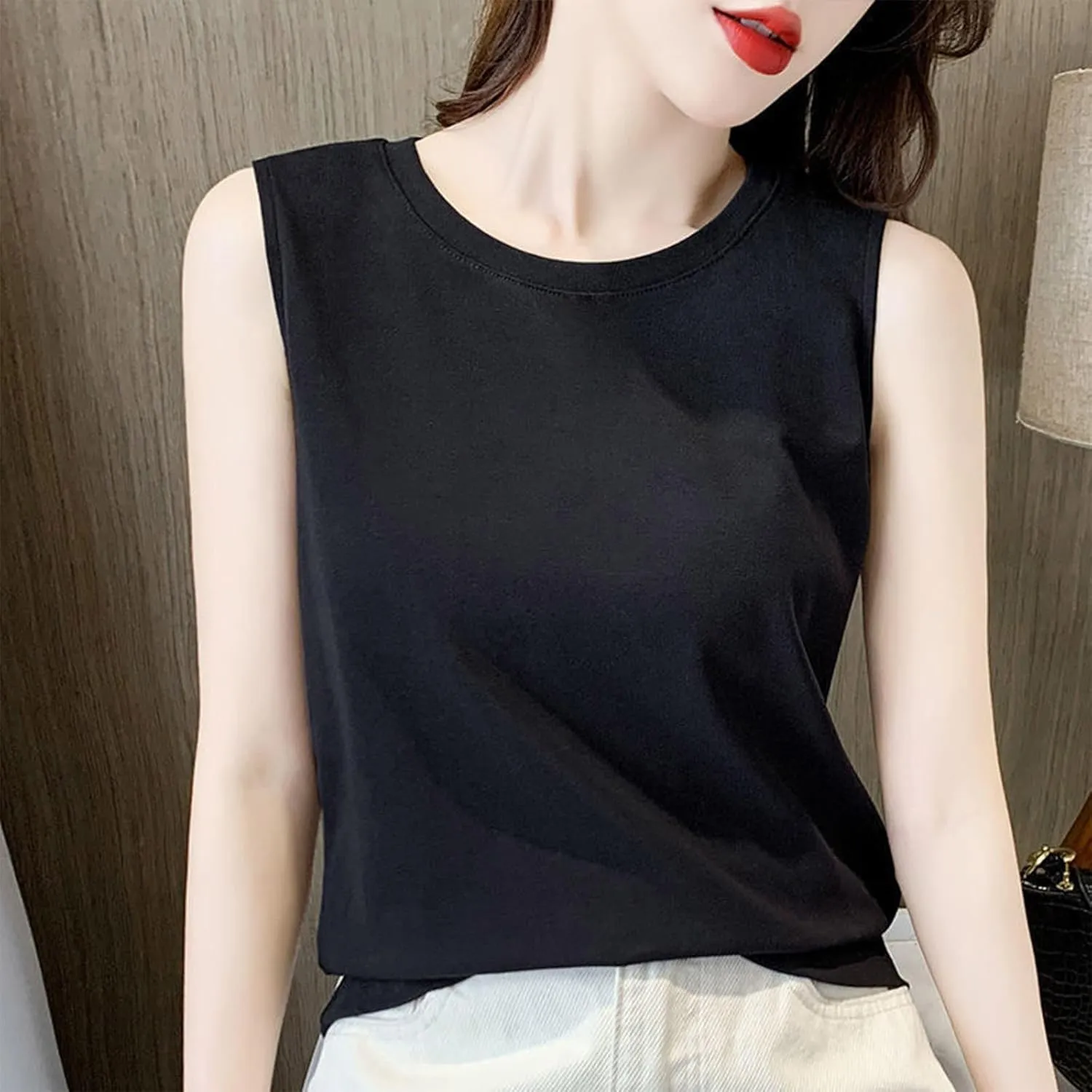 Tank Top for Women Casual Comfy Ultra Soft Sleeveless T-Shirt Classic Fit Layering Undershirt