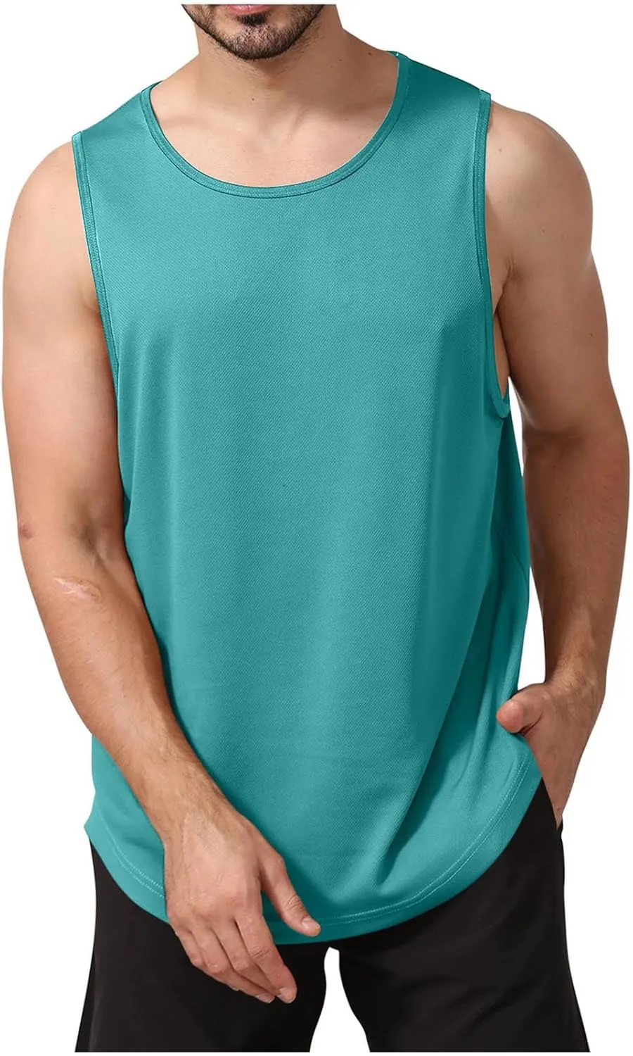 Uillui Mens Fitness Training Tee Quick Dry Loose Lightweight Athletic Tank Tops Gym Workout Shirts Active Sleeveless T-Shirt
