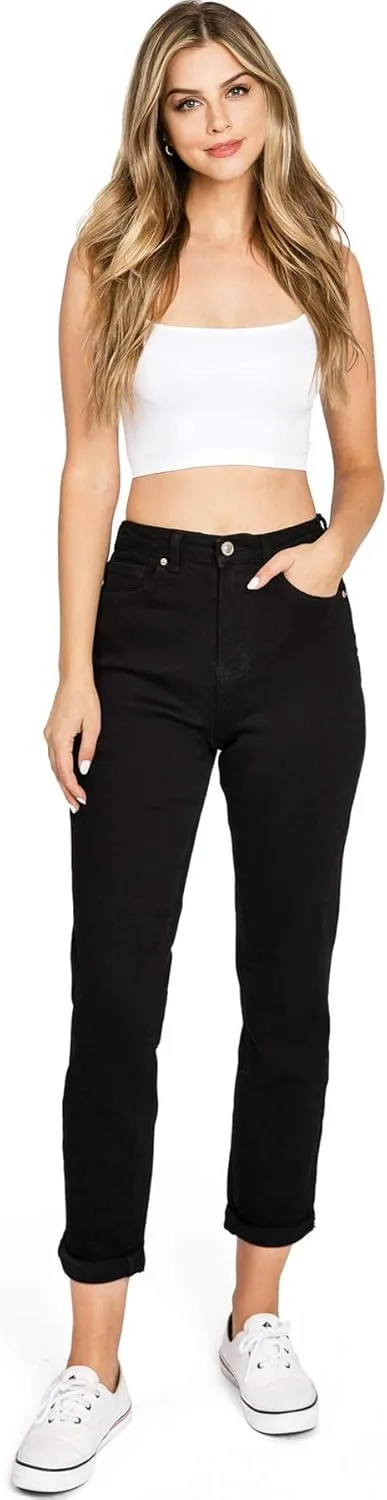 Wax Jeans Women's Juniors High Rise Straight Leg Jeans