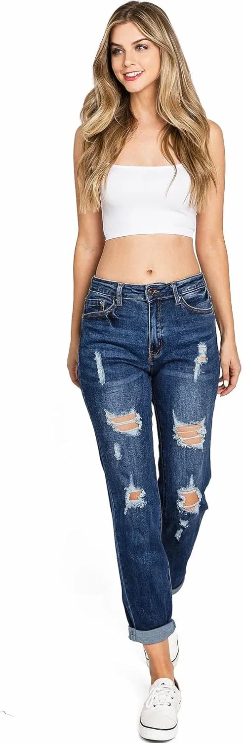 Wax Jeans Women's Juniors High Rise Straight Leg Jeans