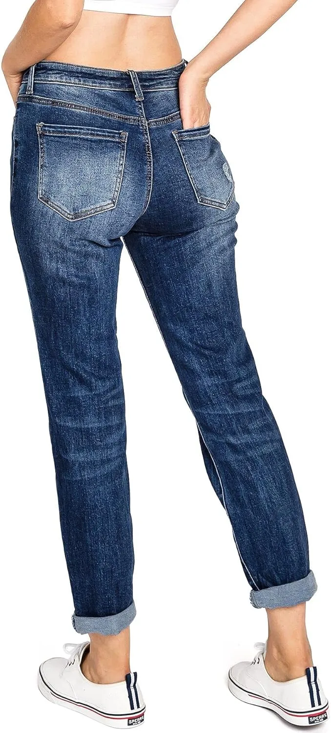 Wax Jeans Women's Juniors High Rise Straight Leg Jeans