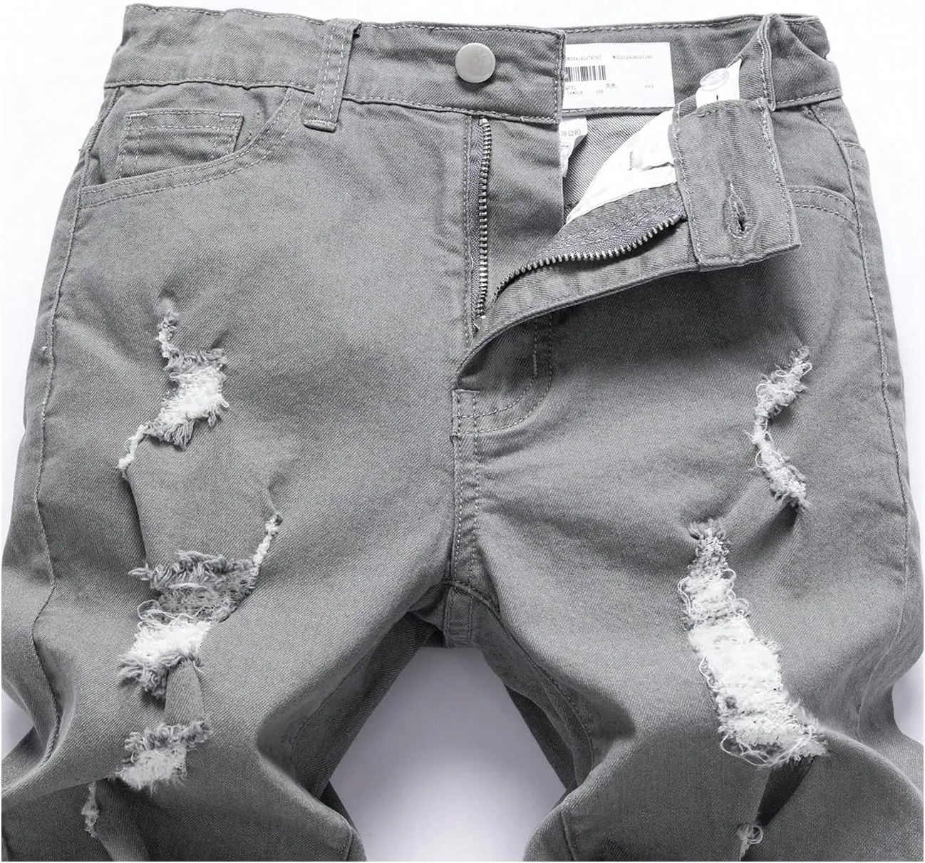 WDIRARA Boy's High Waisted Ripped Jeans Stretch Distressed Skinny Denim Pants