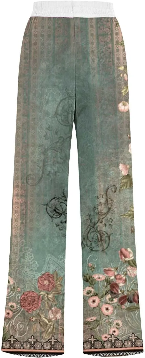 Wide Leg Baggy Pants Fashion Lacing Solid Color Waist Waist Wide Leg Casual Pants Fleece Joggers Womens Wide Leg