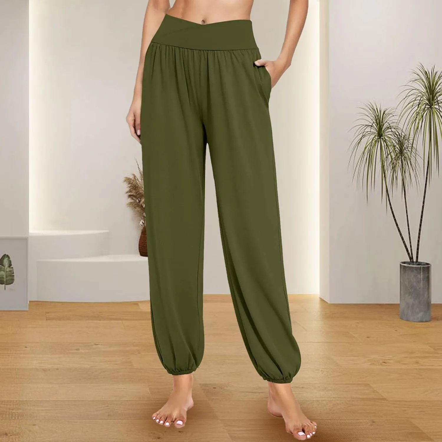 with Pockets for Women Plus Velvet Warm Yoga Pants High Waist Buttocks Stretch Fitness Pants Tummy Control Workout