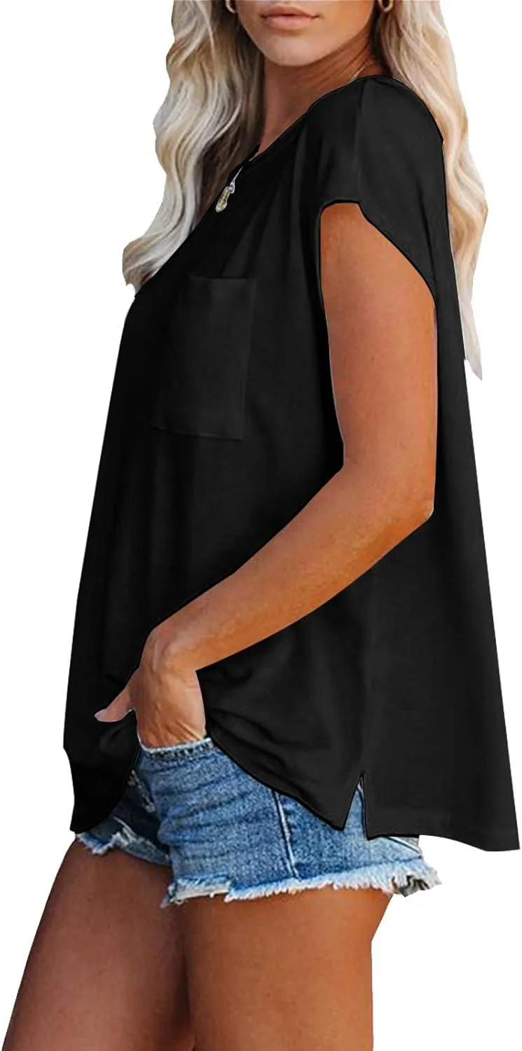 WMZCYXY Womens Summer Tops Sleeveless T Shirt Crew Neck Casual Loose Fitting Shirts with Pocket