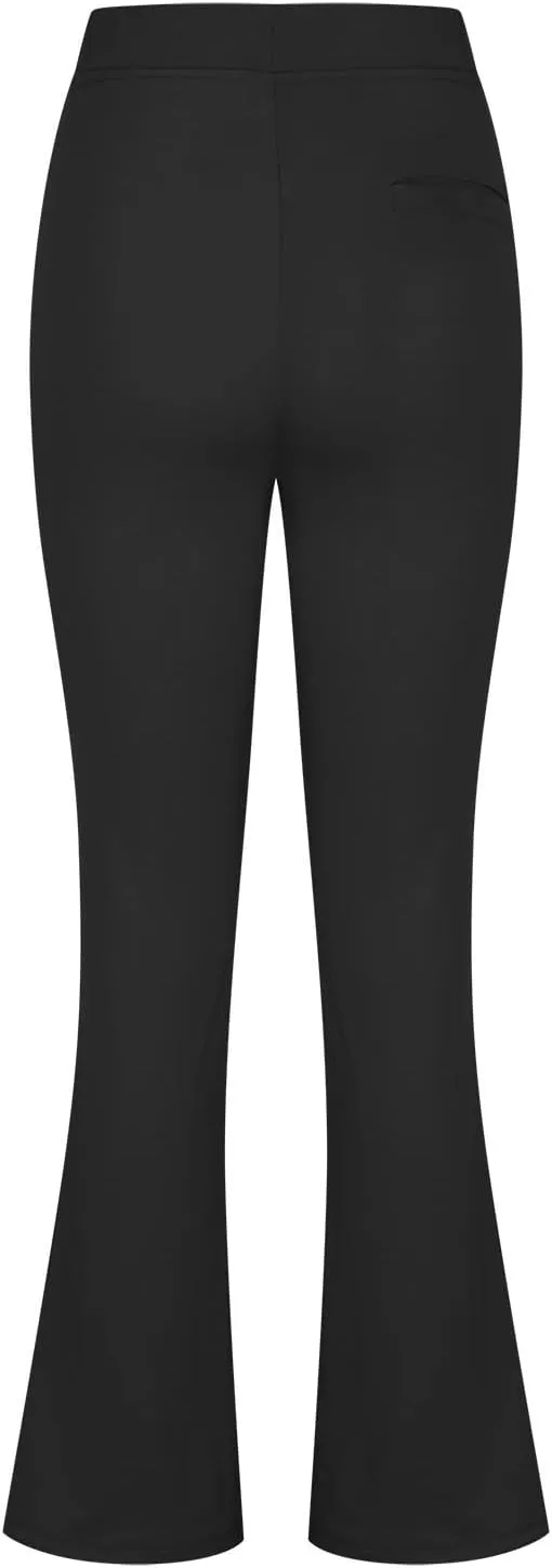 Women High Waist Yoga Pants Tummy Control Stretchy Straight Pant Comfy Business Trouser Workout Gym Legging Pockets