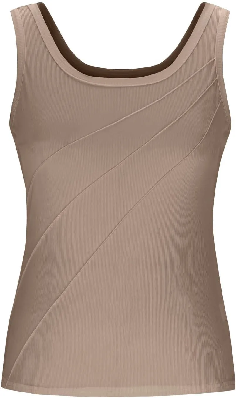 Women Pleated Front Ribbed Tank Tops Summer Square Neck Sleeveless T-Shirt Casual Slim Fit Yoga Workout Tanks Blouse