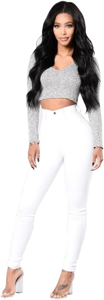 Women Skinny Ripped Jeans Stretch Distressed Destroyed Denim Pants