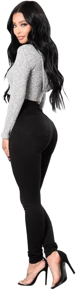 Women Skinny Ripped Jeans Stretch Distressed Destroyed Denim Pants