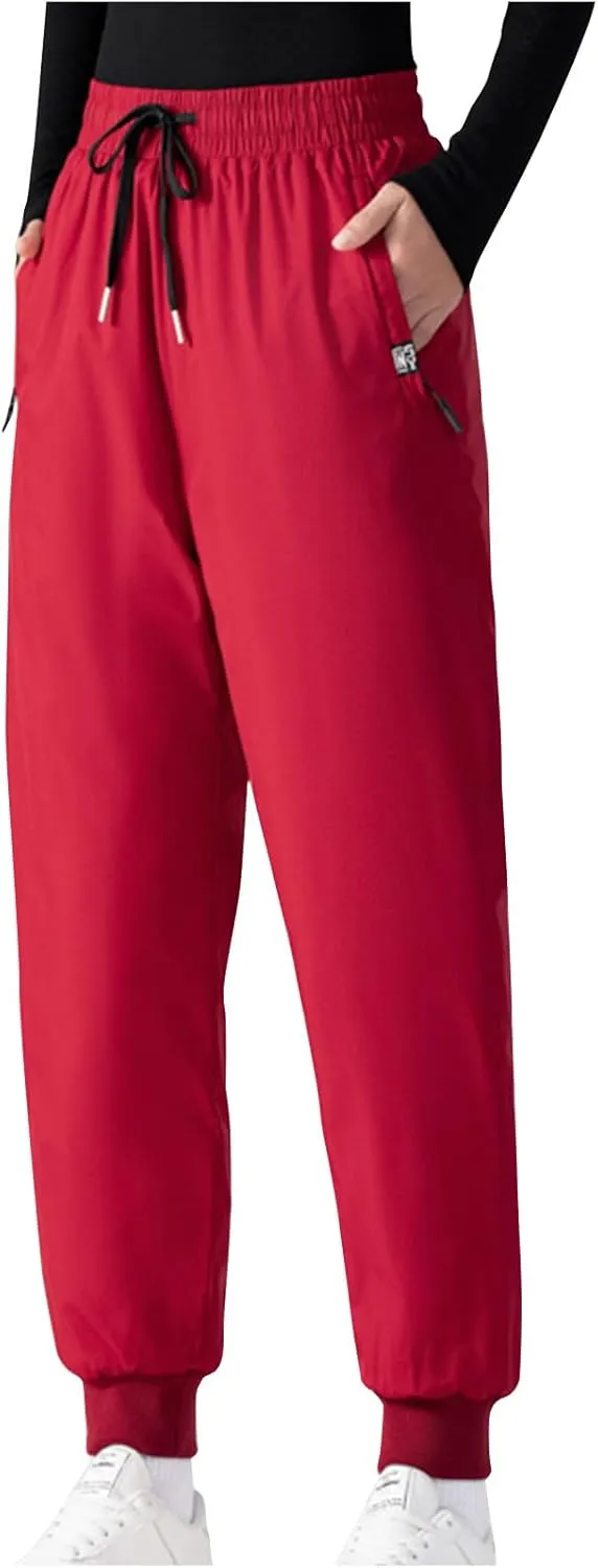 Women Winter Warm Sweatpant Casual Solid Sherpa Lined Athletic Pants Fleece Lined Athletic Jogger Pant with Pockets