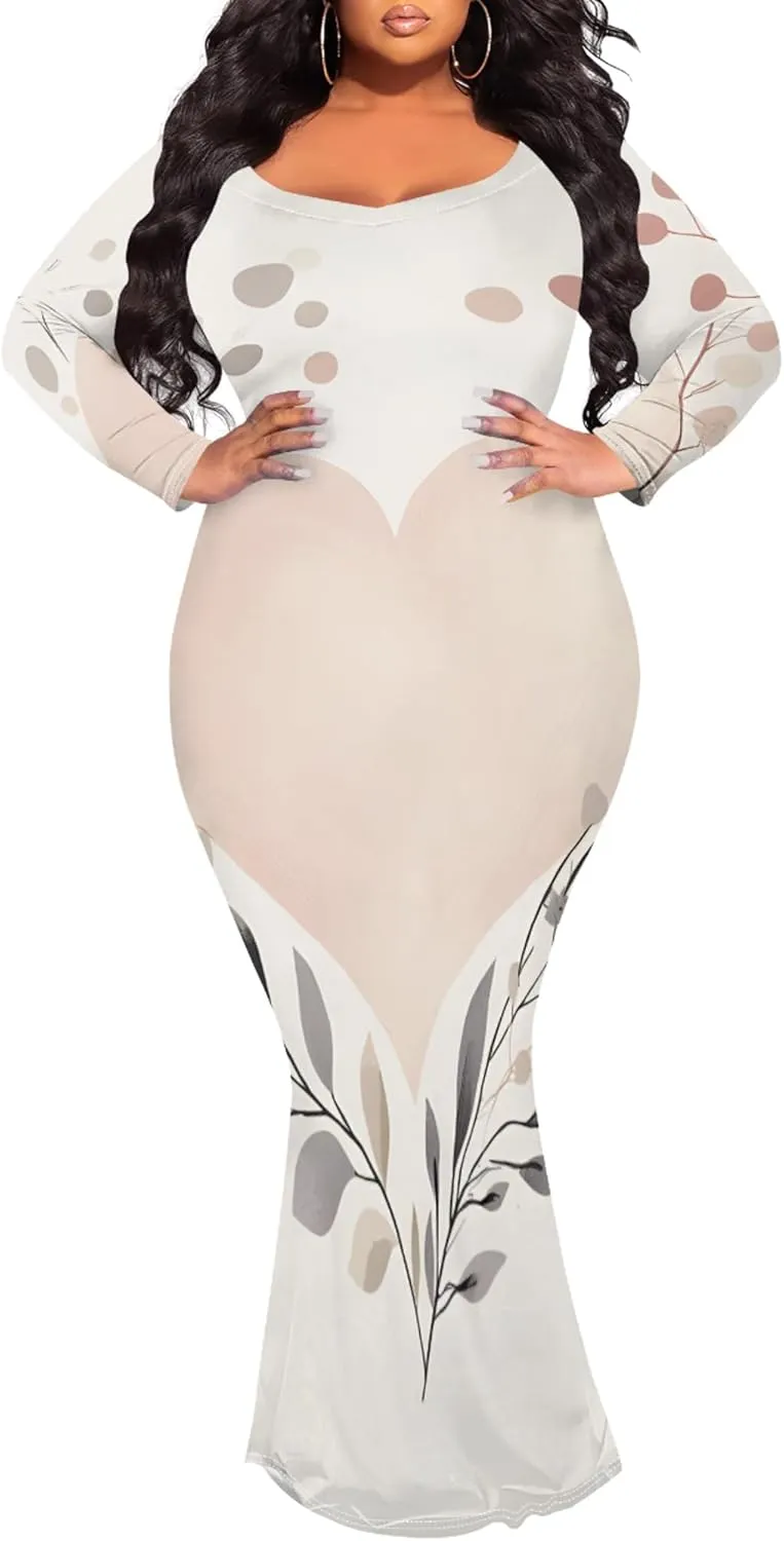 Women's 2024 Autumn Wrap Floor Length Dresses Long Sleeve Trendy Elegant Mermaid Party Casual Sexy Bodycon Long Maxi Dress