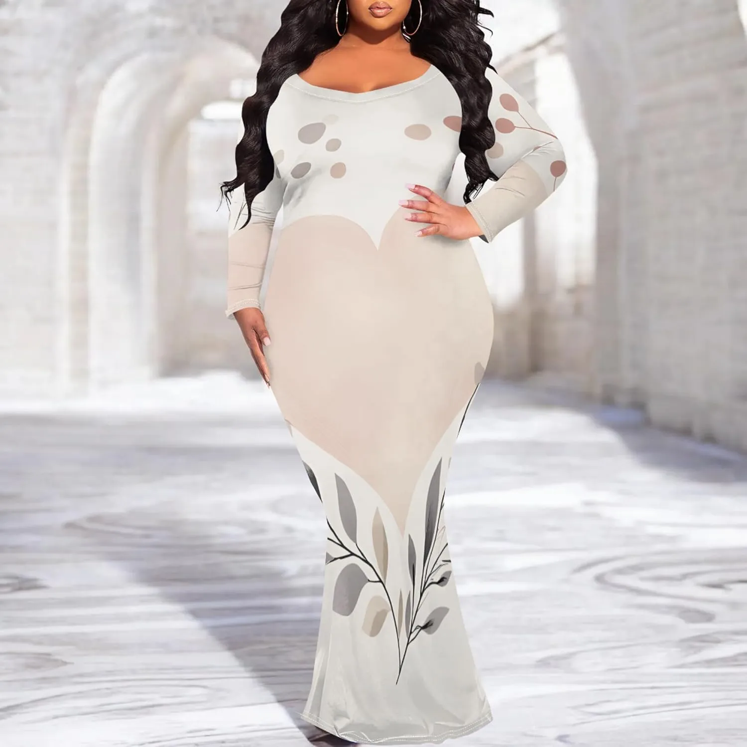 Women's 2024 Autumn Wrap Floor Length Dresses Long Sleeve Trendy Elegant Mermaid Party Casual Sexy Bodycon Long Maxi Dress