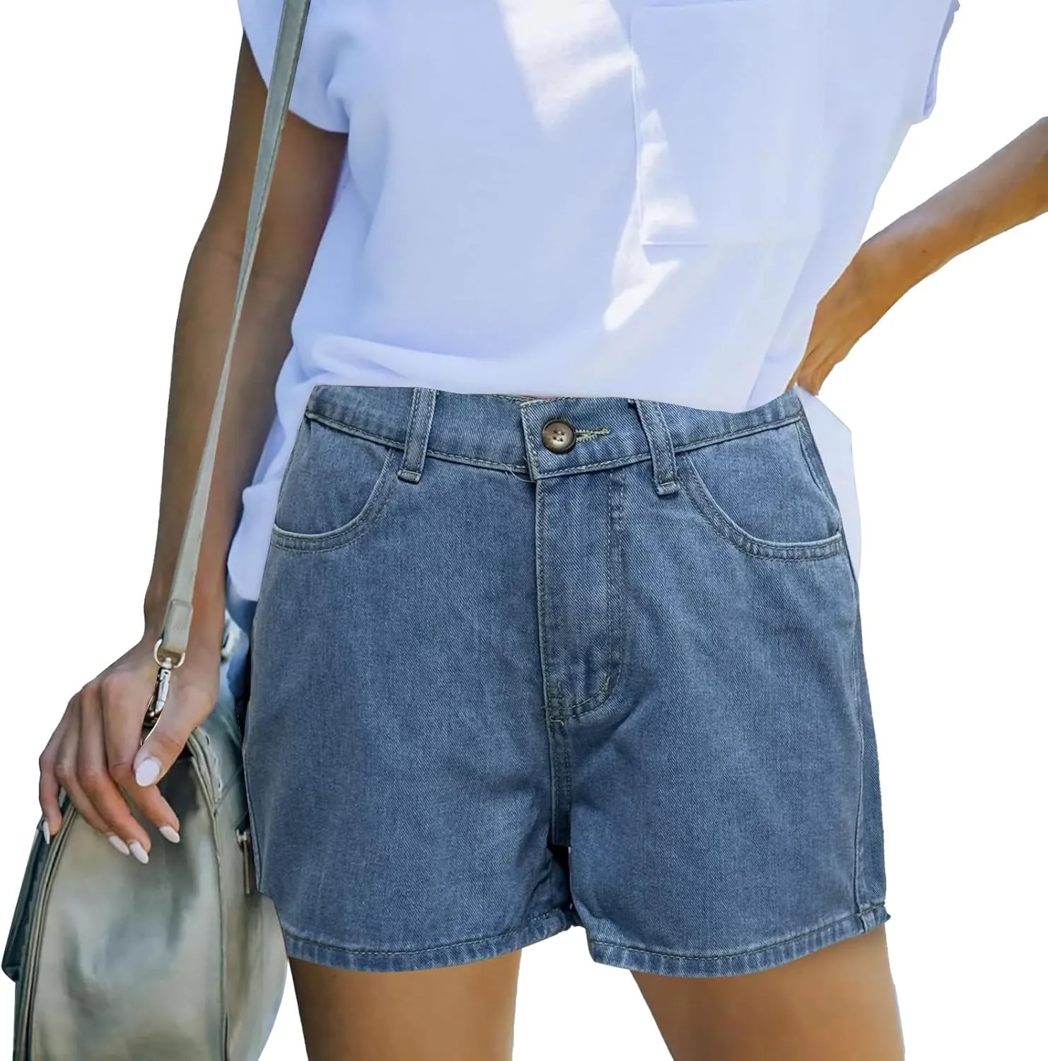Women's Denim Pants Summer Baggy High Waisted Flowy Wide Leg Buttons Pleated Casual Jean Shorts 2025 Fashion Shorts