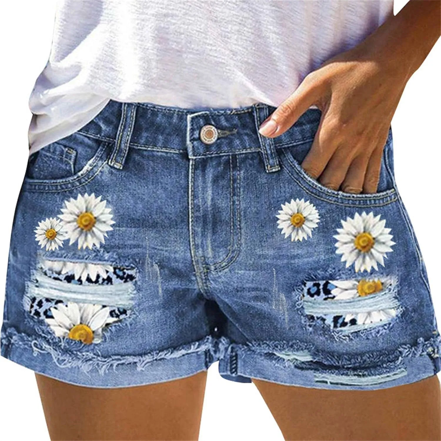 Women's Denim Pants Summer Baggy High Waisted Flowy Wide Leg Buttons Pleated Casual Jean Shorts 2025 Fashion Shorts