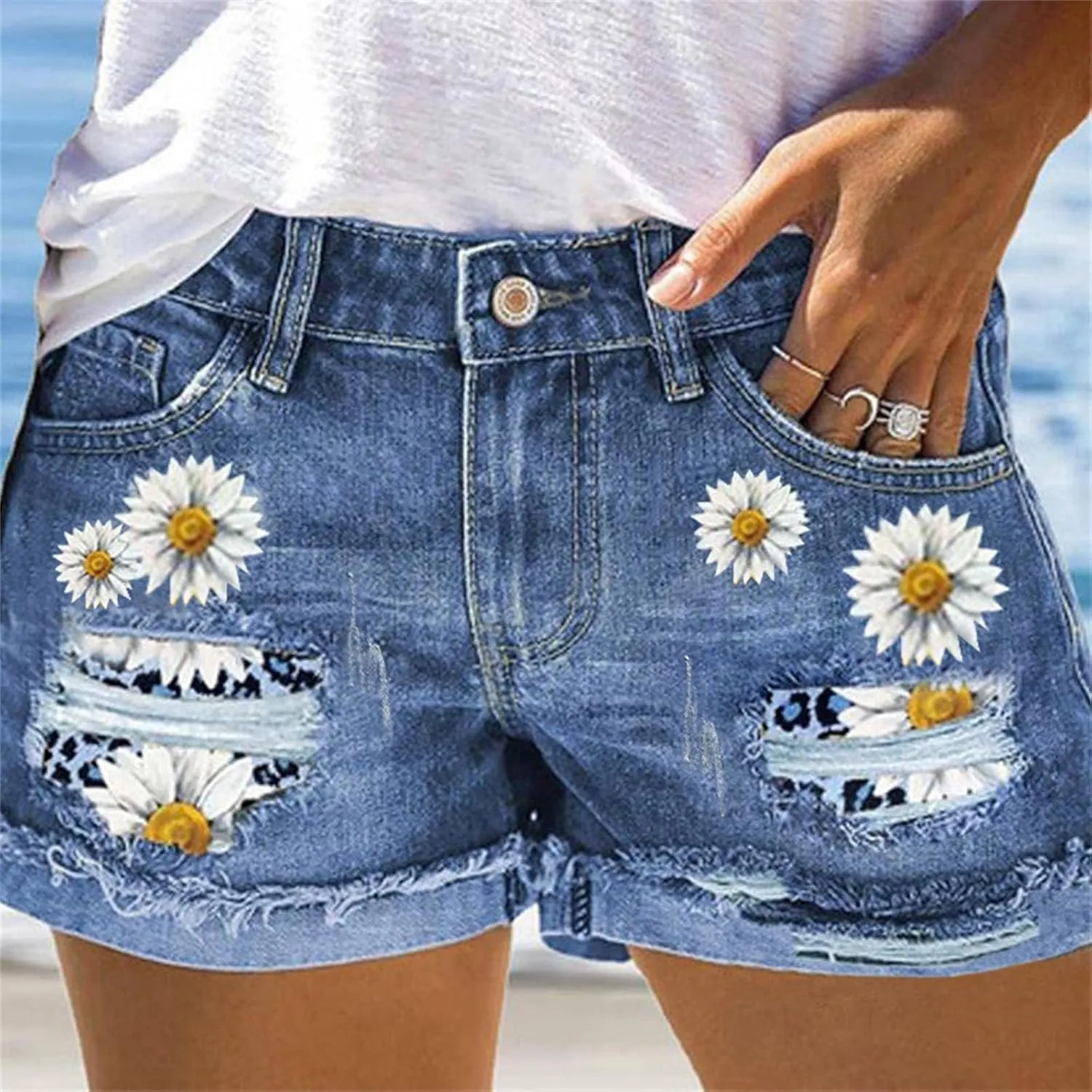 Women's Denim Pants Summer Baggy High Waisted Flowy Wide Leg Buttons Pleated Casual Jean Shorts 2025 Fashion Shorts