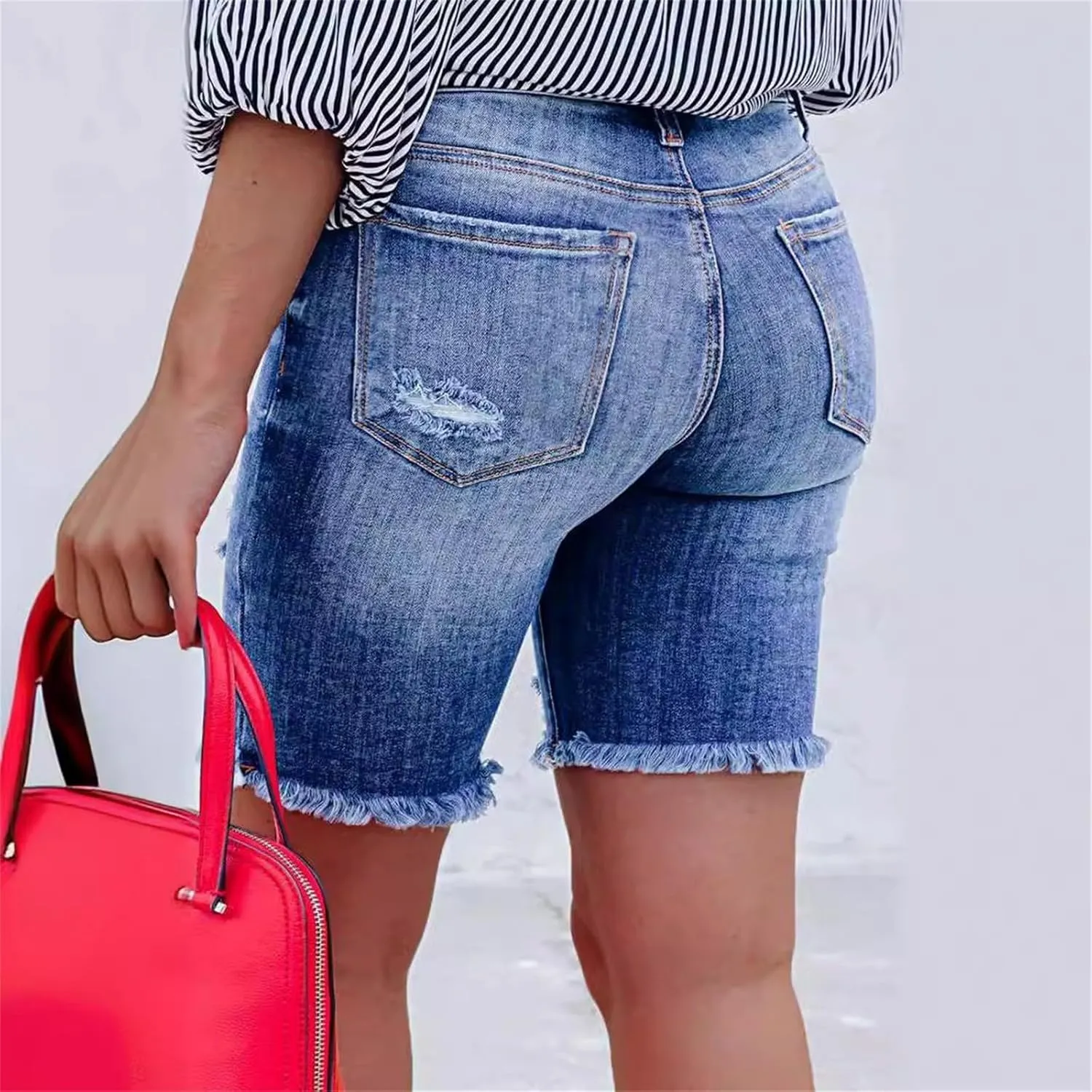 Women's Denim Pants Summer Baggy High Waisted Flowy Wide Leg Buttons Pleated Casual Jean Shorts 2025 Fashion Shorts
