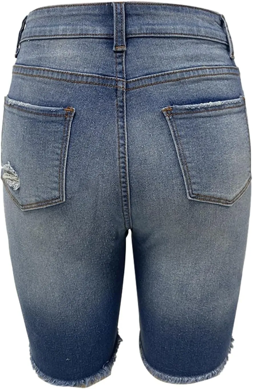 Women's Denim Pants Summer Baggy High Waisted Flowy Wide Leg Buttons Pleated Casual Jean Shorts 2025 Fashion Shorts