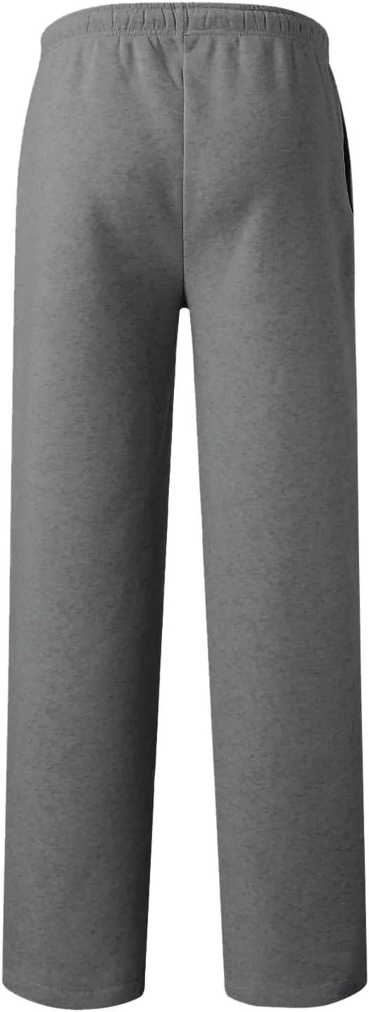 Womens Fleece Lined Sweatpants Wide Straight Leg Pants Bottom Joggers Pants Workout High Waist Yoga Pants with Pockets