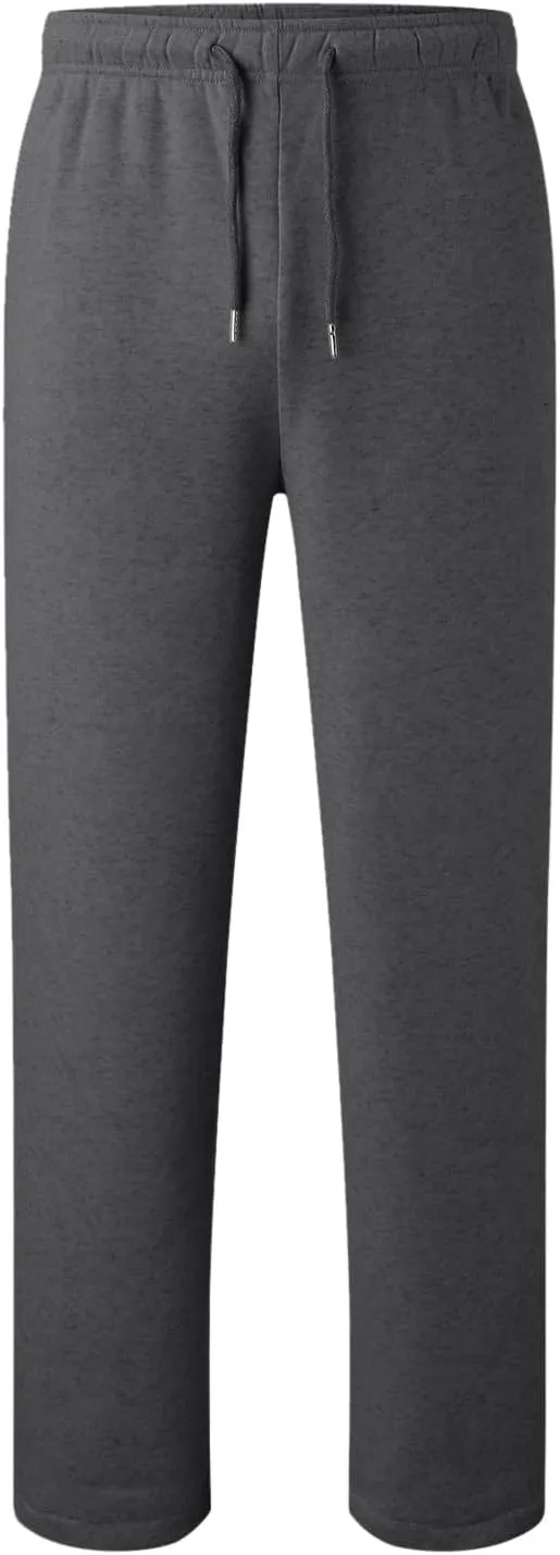 Womens Fleece Lined Sweatpants Wide Straight Leg Pants Bottom Joggers Pants Workout High Waist Yoga Pants with Pockets