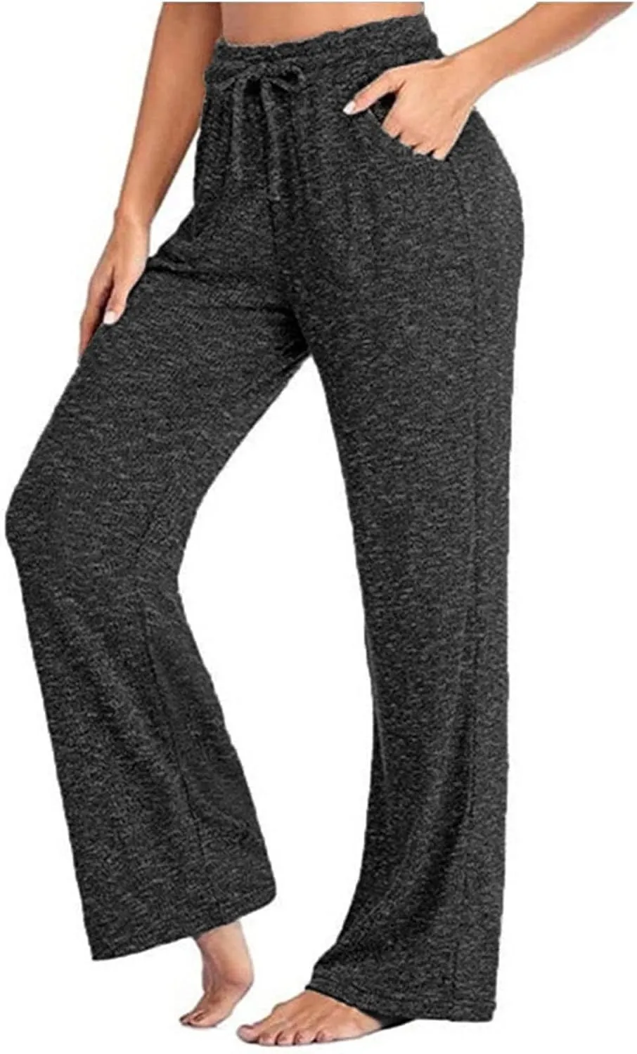 Women's High Waist Lounge Pants Loose Wide Leg Yoga Sweatpants Casual Drawstring Workout Joggers Pants with Pockets