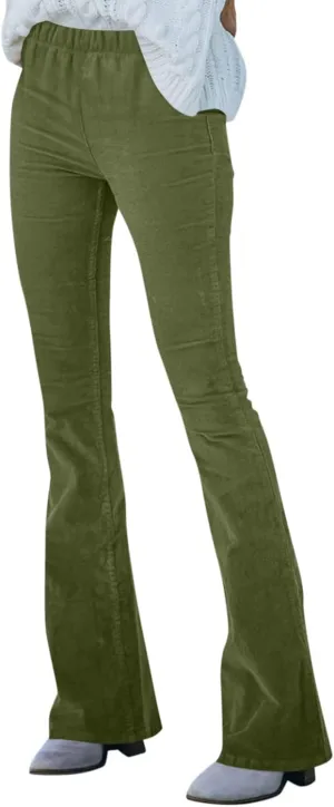 Women's High Waisted Bell Bottom Bootcut Jeans Flared Wide Leg Denim Pants with Pockets