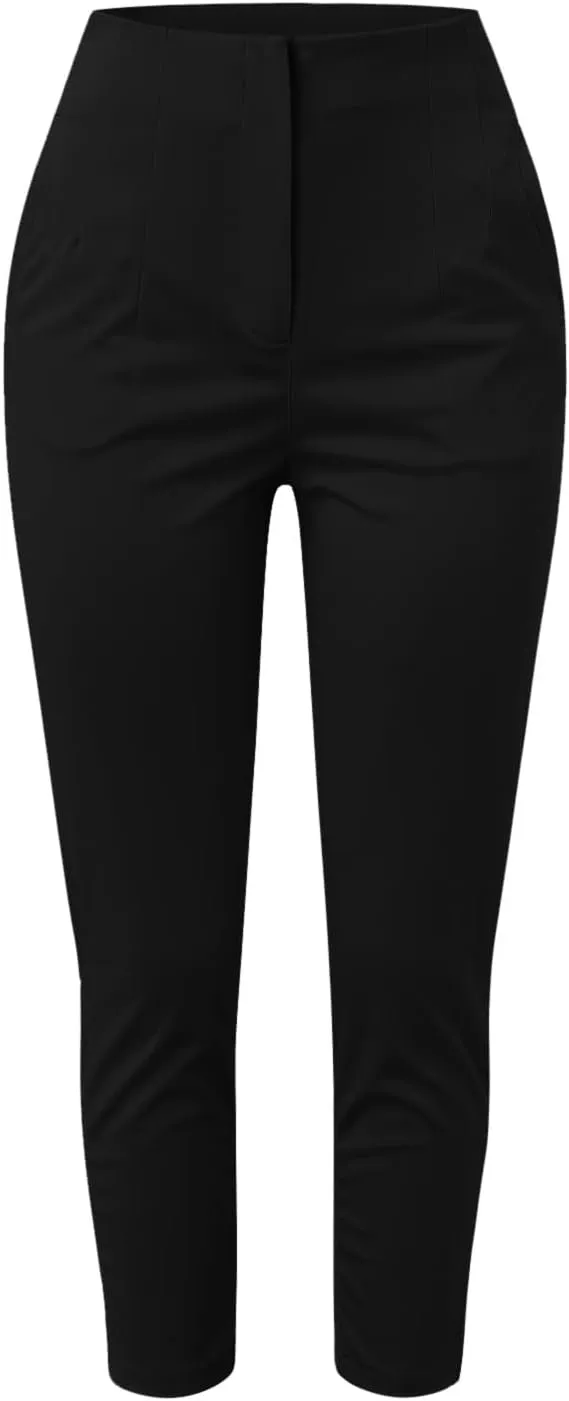 Womens High Waisted Fashion Pants 2025 Trendy Skinny Business Work Casual Pencil Trousers with Pockets