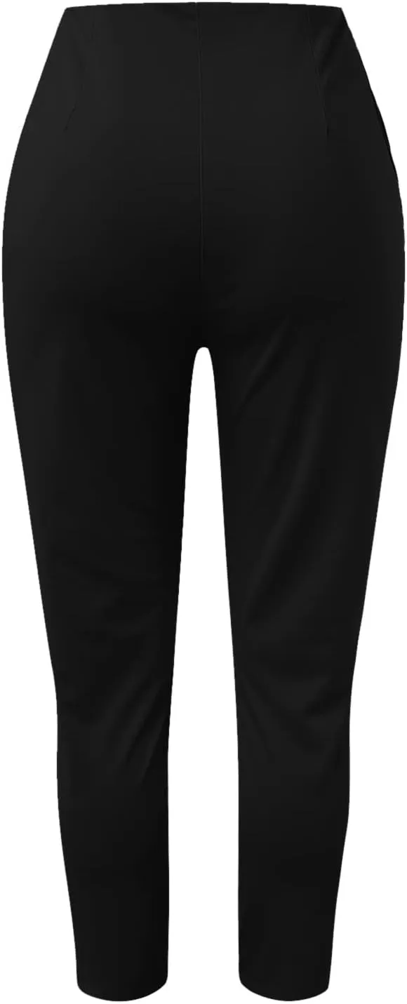 Womens High Waisted Fashion Pants 2025 Trendy Skinny Business Work Casual Pencil Trousers with Pockets