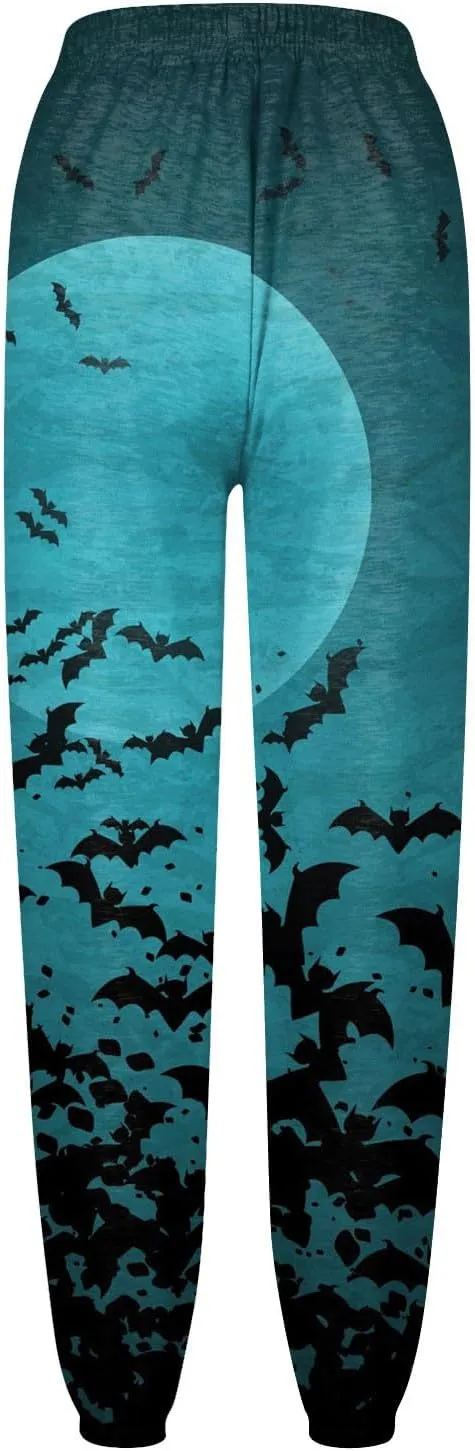 Womens Joggers with Pockets 2024 Trendy Baggy Sweatpants Plus Size Skeleton Print Hiking Pants Petite Lightweight