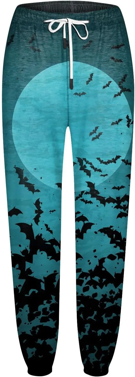 Womens Joggers with Pockets 2024 Trendy Baggy Sweatpants Plus Size Skeleton Print Hiking Pants Petite Lightweight
