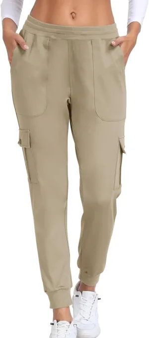 Women's Lightweight Hiking Cargo Pants Outdoor Quick Dry Casual Travel Sweatpants Elastic Waist Jogger Pant Pocketed
