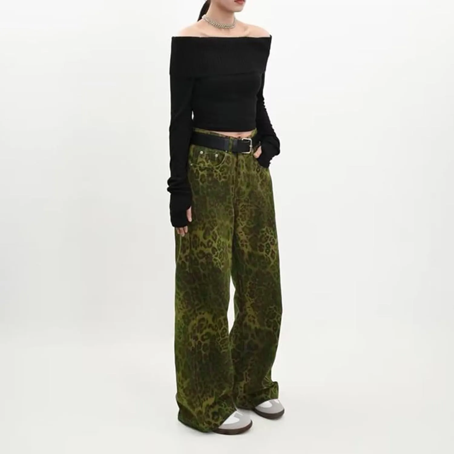 Women's Pants Sweatpants High Waisted Wide Leg Denim Pants Jeans Straight with