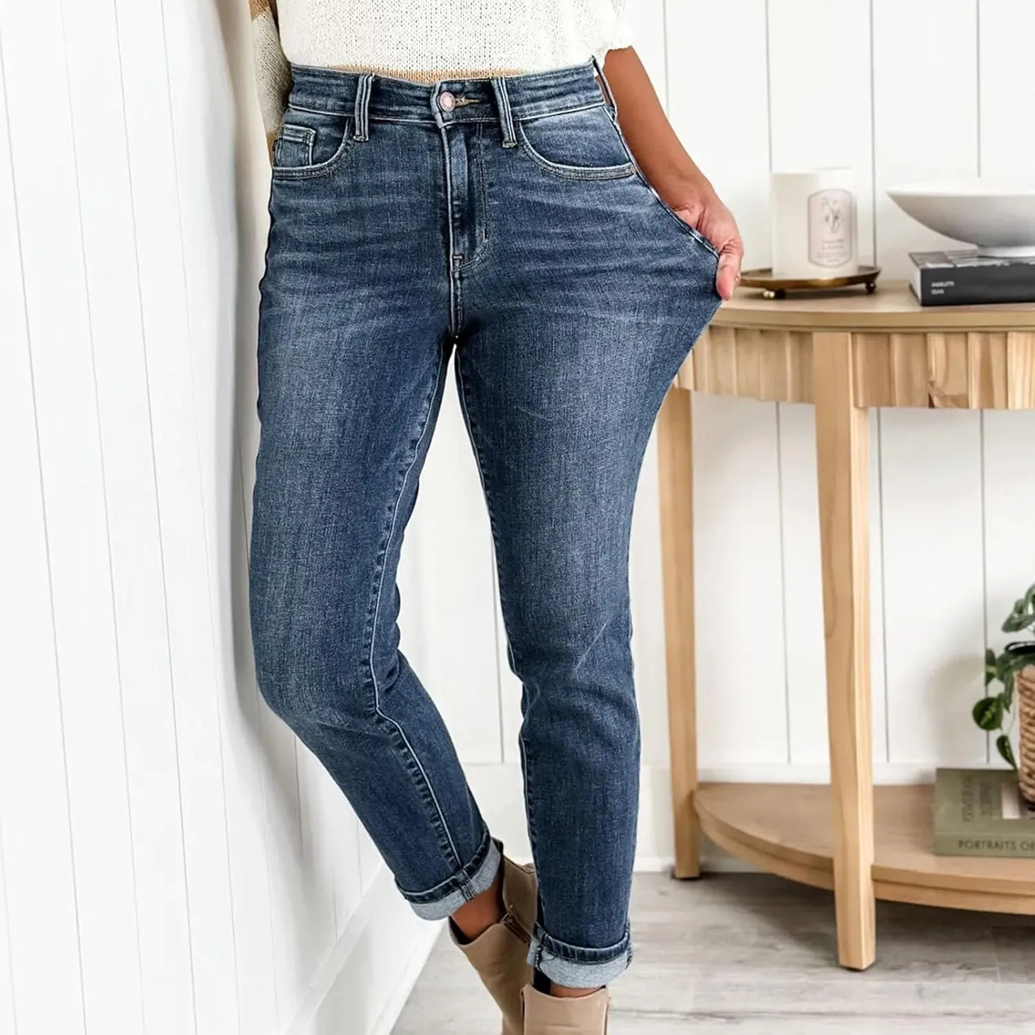 Womens Rise Stretch Boot Cut Jeans Fitting High Waisted Jeans Jeans Womans Woman's Jeans Jean