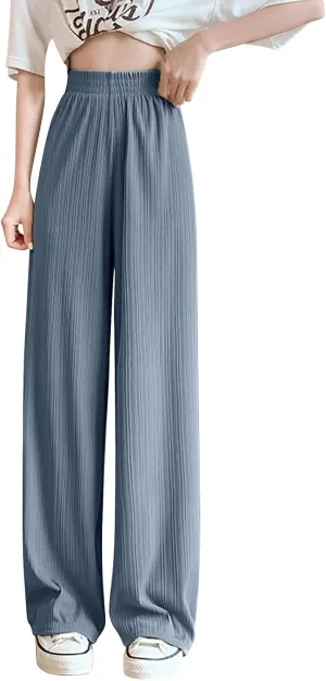 Women's Straight Leg Pants High Waisted Casual Pleated Pant Breathable Business Work Casual Trousers 2025 Summer