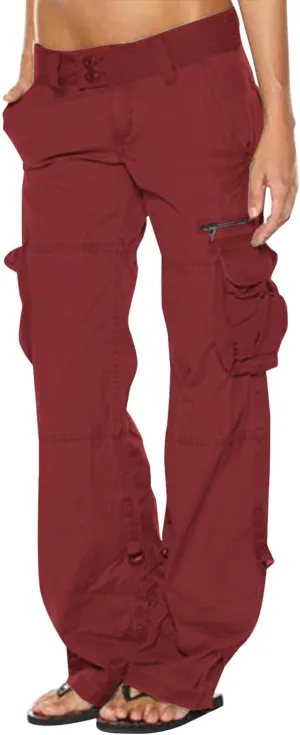 Women's Stretchy Tactical Cargo Pants High Waisted Casual Joggers Plus Size Skinny Trousers Cargo Pants with 6 Pockets