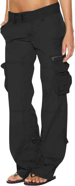 Women's Stretchy Tactical Cargo Pants High Waisted Casual Joggers Plus Size Skinny Trousers Cargo Pants with 6 Pockets