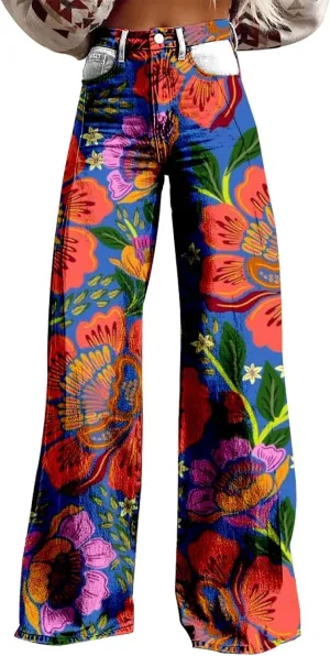 Womens Wide Leg Yoga Pants Size Printed Casual Pants Womens Jogger Sweatpants Women Wide Leg Drawstring