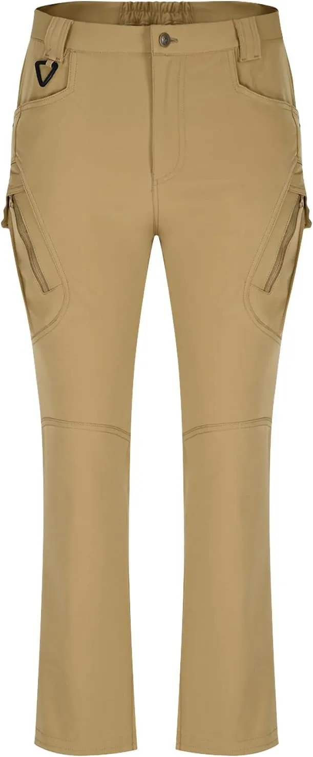 Work Cargo Pants for Men Stretch Multi Pockets Waterproof Hiking Tactical Pants Elastic Waist Camouflage Sweatpants