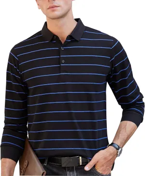 XTAPAN Men's Polo Shirt Casual Long Short Sleeve Classic Fashion Polo Cotton T Golf Sport Shirt